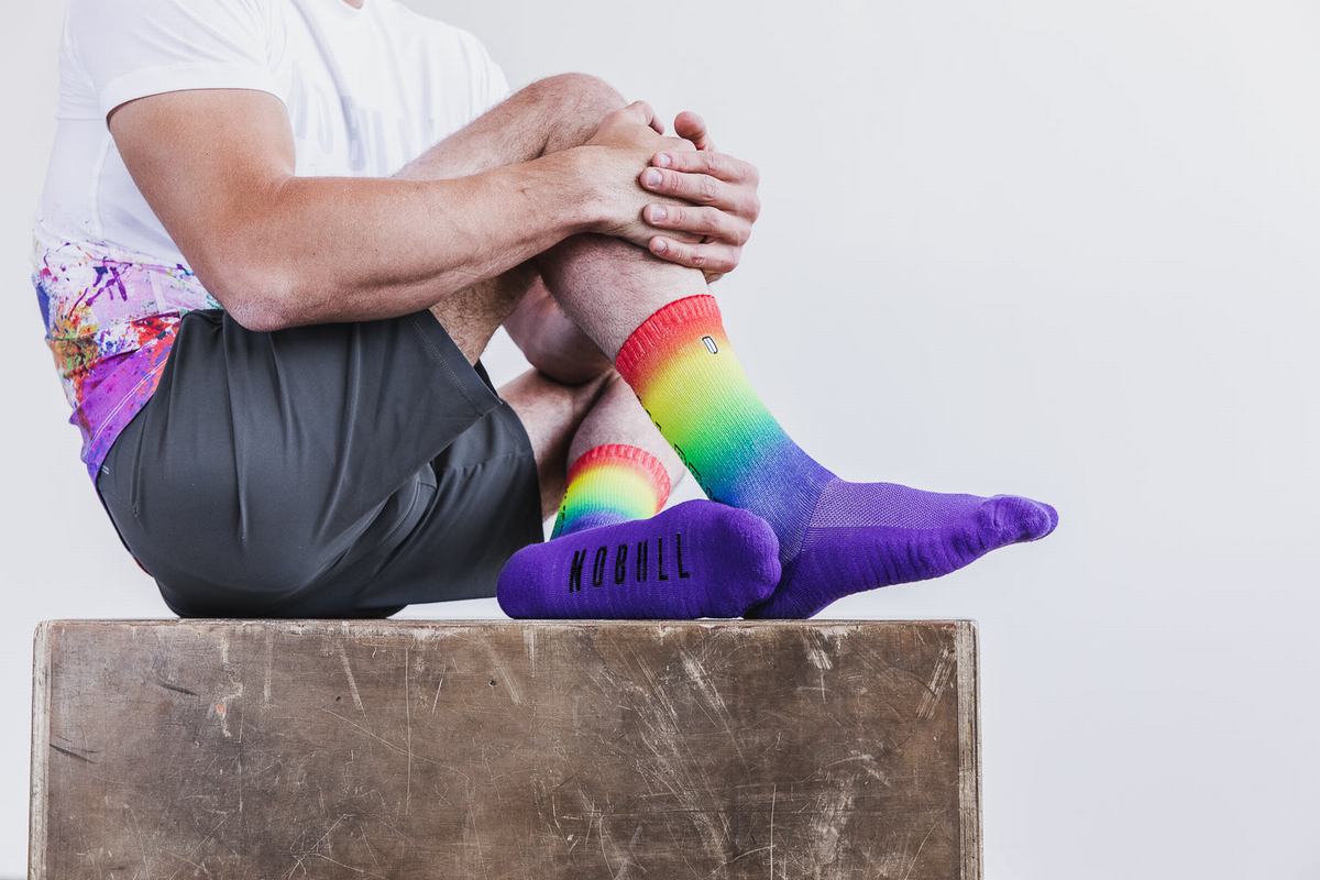 Nobull Crew All Pride Men's Socks Multicolor | Australia (UW2073)
